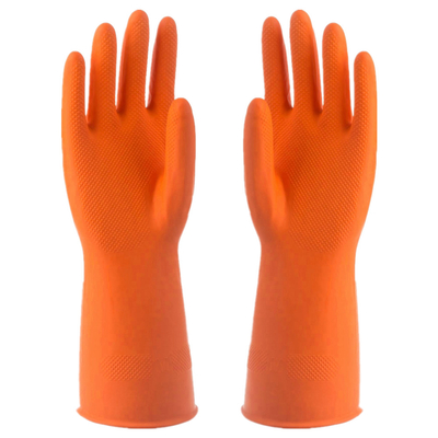 Waterproof Cleaning Latex Household Glove Flock Lining Chemical Resistant Latex Gloves