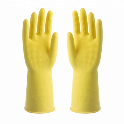 Waterproof Cleaning Latex Household Glove Flock Lining Chemical Resistant Latex Gloves