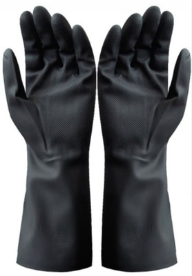 Acid Resistance Neoprene Chemical Gloves 410mm Black Neoprene Rubber Gloves