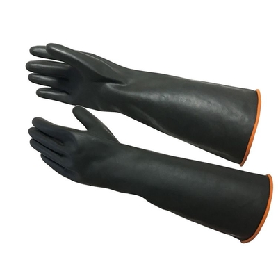 Thickening Heavy Duty Rubber Hand Gloves 45CM Flocked Extra Long Rubber Gloves