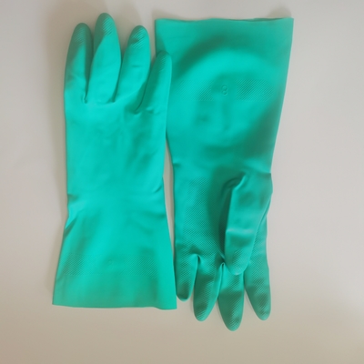33Cm Green Nitrile Glove Houshold 15 Mil Chemical Resistace Kitchen Use