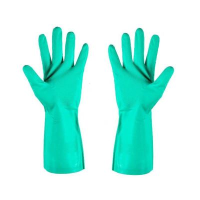 33 Cm Length Green Nitrile Glove Ambidextrous Nitrile Heavy Duty Protective Gloves Suitable Medical And Industrial Work