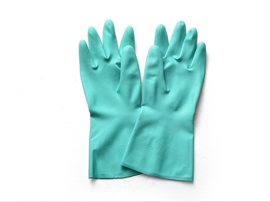 13 Inches Nitrile Gloves Solvent Resistant 15Mil Flocked Lining Heavy Duty Nitrile Gloves