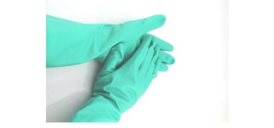 Green Nitrile Glove Textured Fingertips Chemotherapy Tested for and Long-Lasting