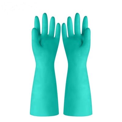 Ambidextrous Nitrile Glove of Green Durable  Gloves Ideal for Mechanical Repair Applications