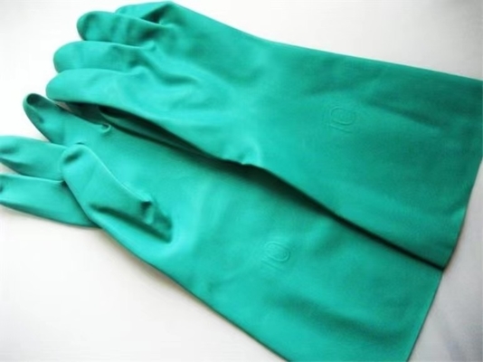 Anti Leakage Green Nitrile Glove For Chemical Use XL  22 Mil Unflocked