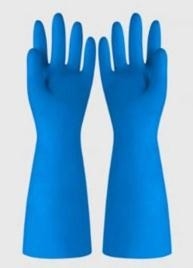 33CM Industrial Nitrile Gloves Solvent Resistant 15 Mil Blue Household Task Use