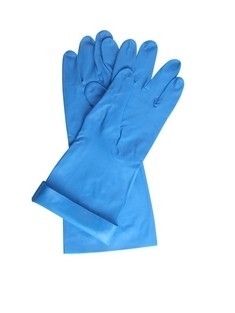 Unflocked Lining Blue Nitrile Glove For Chemical Handling 8mil