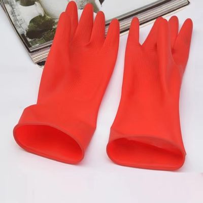 Thickness 025 to 055MM Latex Household Glove with Rolled Cuff and Options of Flocked or Unflocked Lining Providing Hand Protection