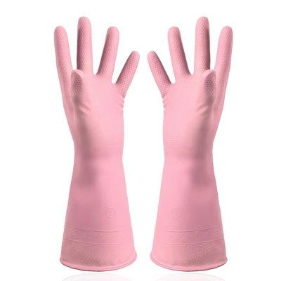 Morande Red Latex Household Glove Flocked Lining Kitchen Chemical Resistant Latex Gloves