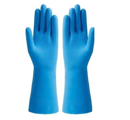 Unlocked Lining Natural Latex Glove Household Thickening Blue Latex Glove