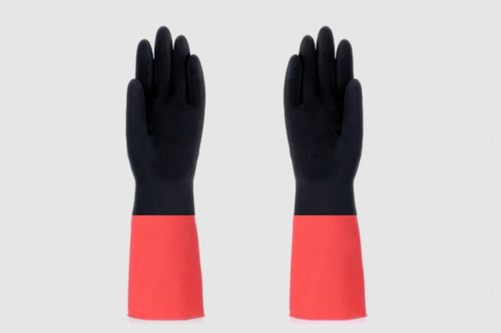Dishwashing Latex Household Glove Solvent Resistance Flocked Lining Natural Latex Glove