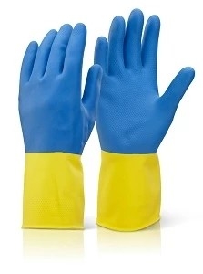 Biolor Latex Household Gloves Flock Lined Kitchen Dishwashing Rubber Gloves