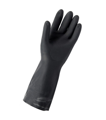 33Cm Neoprene Gloves Chemical Resistance Anti Leakage Black Neoprene Gloves