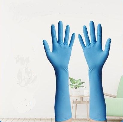 Household Extended Cuff Nitrile Exam Gloves Disposable 400mm Length