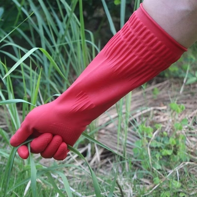 Latex Flocked Household Gloves with Textured Palm And Fingers