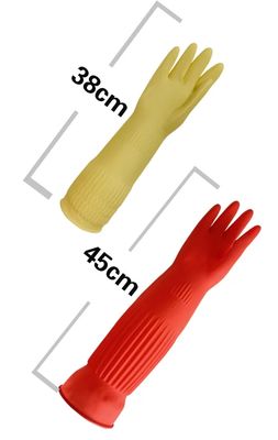 Oem Extra Long Cuff Latex Gloves Customized Logo 100g Pair Thick Durable Gloves Ideal For Chemical Handling Applications