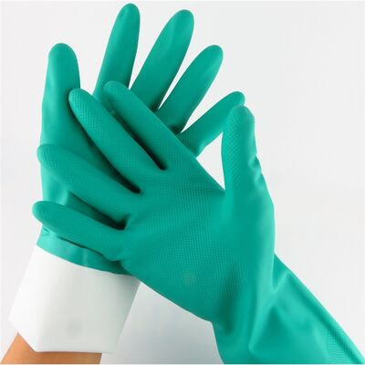 15 to 18 Mil Thickness Green Nitrile Hand Glove Latex Free Durable Protective Gloves for Laboratory Medical and Industrial