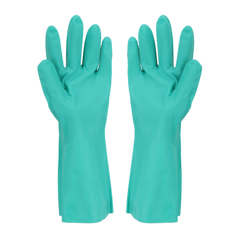 15 Mil Thickness Green Nitrile Glove CE Certified Non Beaded Cuff Durable Disposable Gloves for Medical Laboratory Food Handling