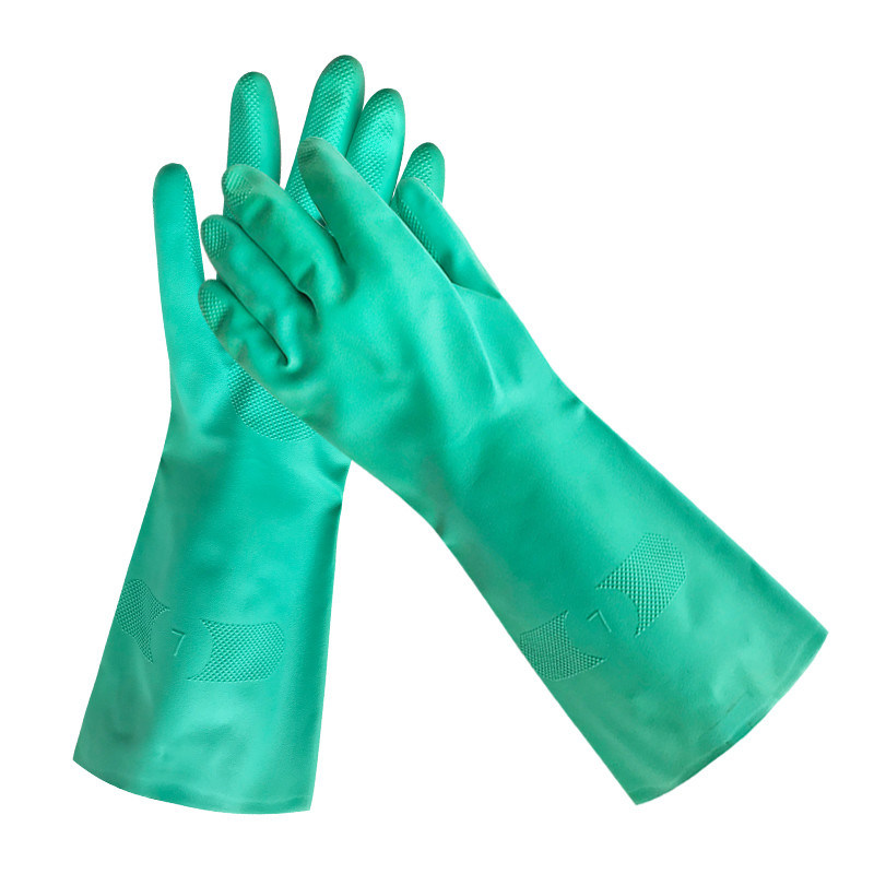 CE Certified Green Nitrile Glove Textured Fingertips Designed for Protection in Medical Industrial and Laboratory Environments