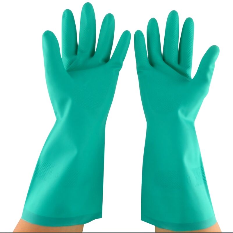 33 CM Length Green Nitrile Hand Glove Featuring Unflocked Lining Suitable for Medical Laboratory and Pharmaceutical Industry