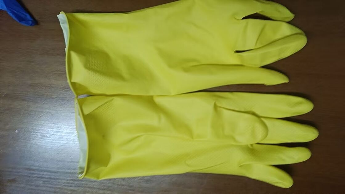 Textured Palm And Fingers Latex Household Glove Oem Yes Customized Logo For Comfortable And Durable Household Protection
